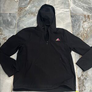 Adidas Black Pullover with Pink Emblem